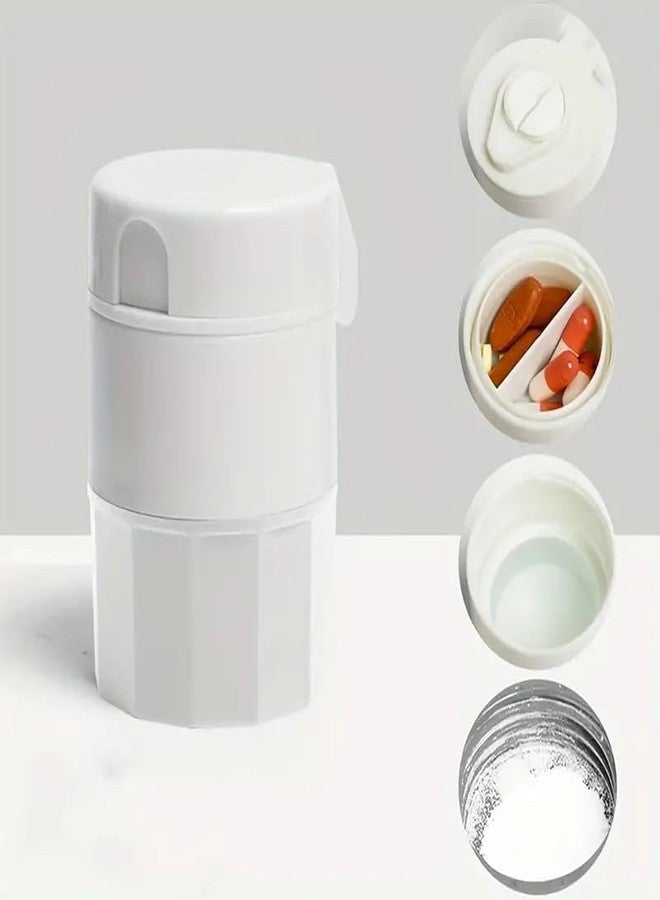 Meswarn® 1 Pc Pill Cutter Crushers & Splitters Portable Plastic Pill Cutter Tablet Cutter Divider Medicine Organizer ABS High Grade (White) - Image 2